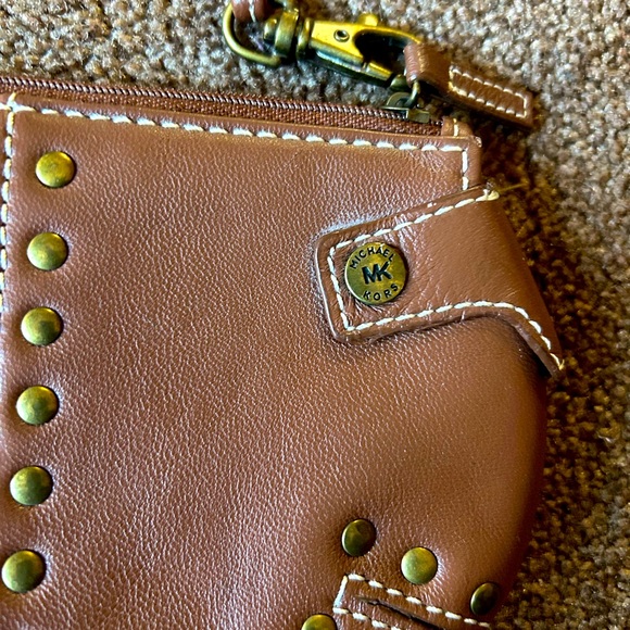 Michael Kors Brown Studded Leather Wristlet - Picture 5 of 5